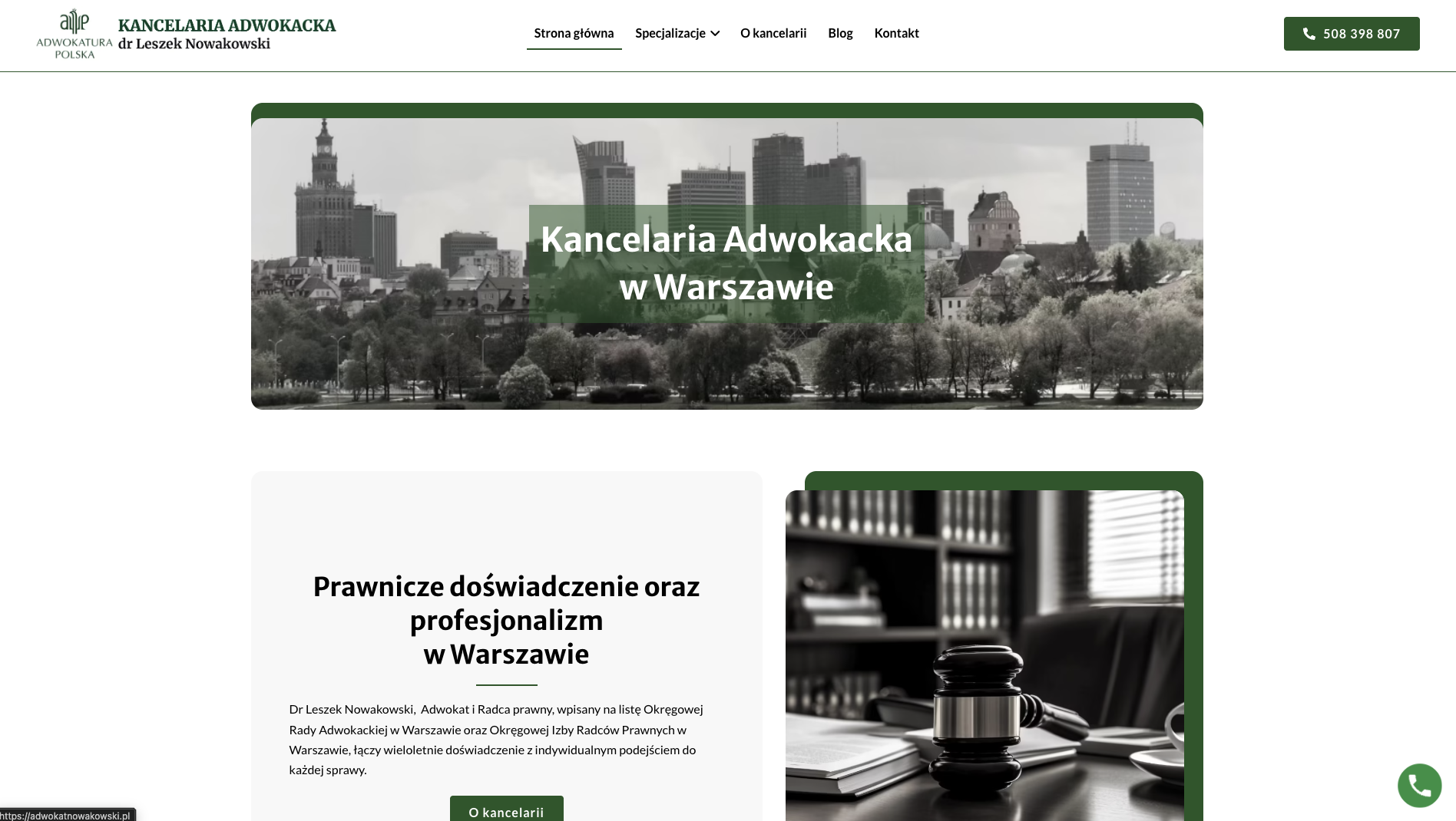 Strona internetowa Kancelaria Adwokacka dr Leszek Nowakowski - Kancelaria adwokacka (Warszawa)