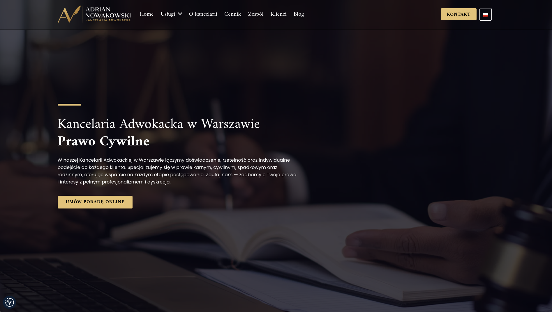 Strona internetowa AN Kancelaria - Kancelaria adwokacka (Warszawa)