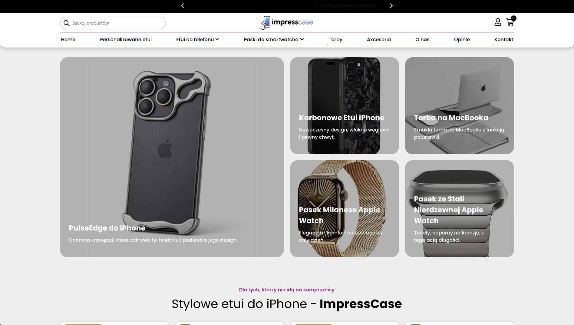 Strona internetowa ImpressCase - Akcesoria GSM - etui i paski do smartwatchy
