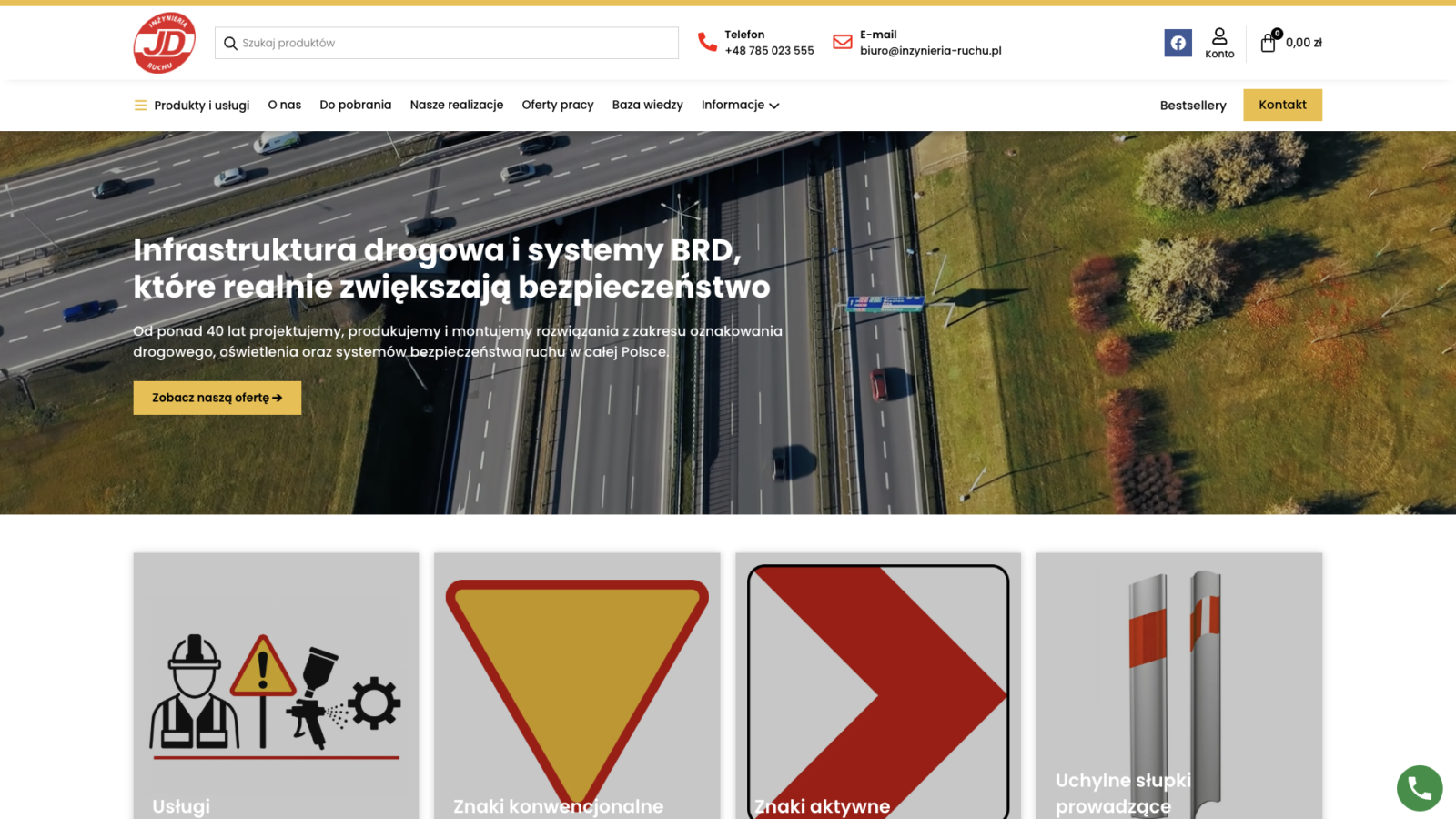 Strona internetowa JD Inżynieria Ruchu