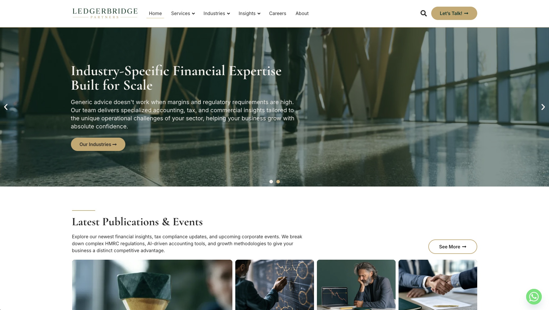Strona internetowa Ledger Bridge Partners - Usługi dla biznesu (Wielka Brytania)