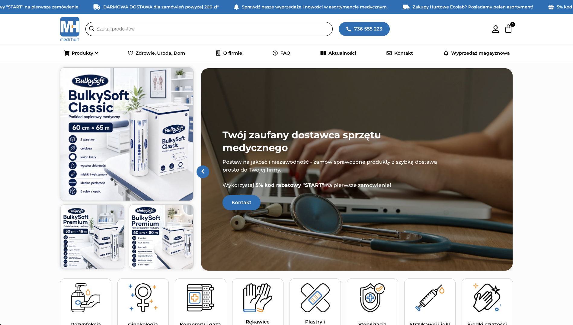 Strona internetowa Medi-Hurt Medical - Hurtownia medyczna