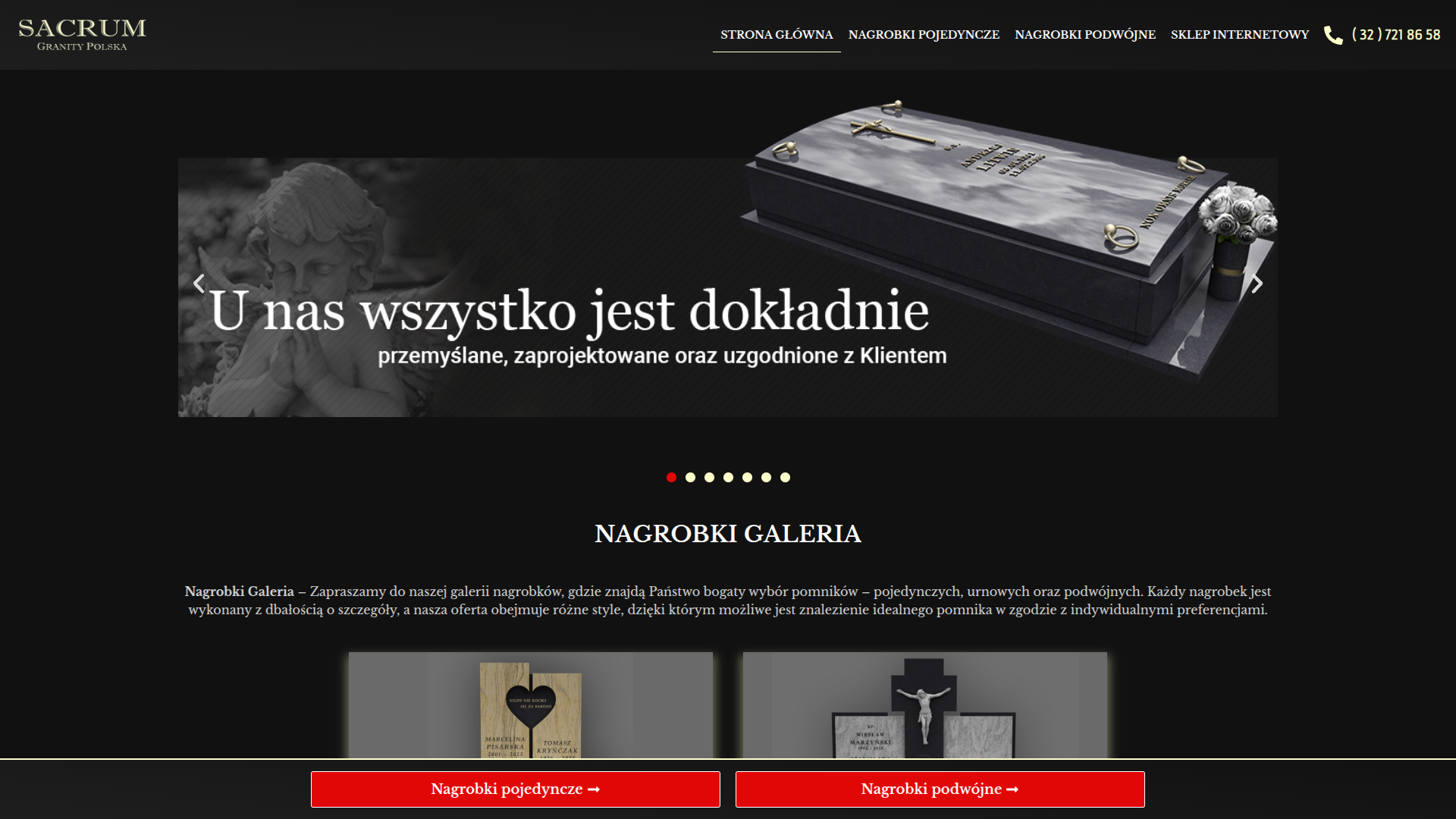 Strona internetowa Nagrobki - Zakład kamieniarski