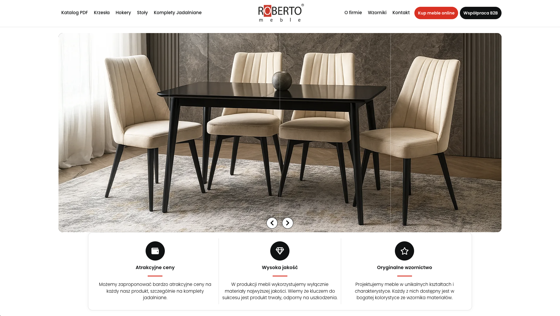Strona internetowa ROBERTO Meble