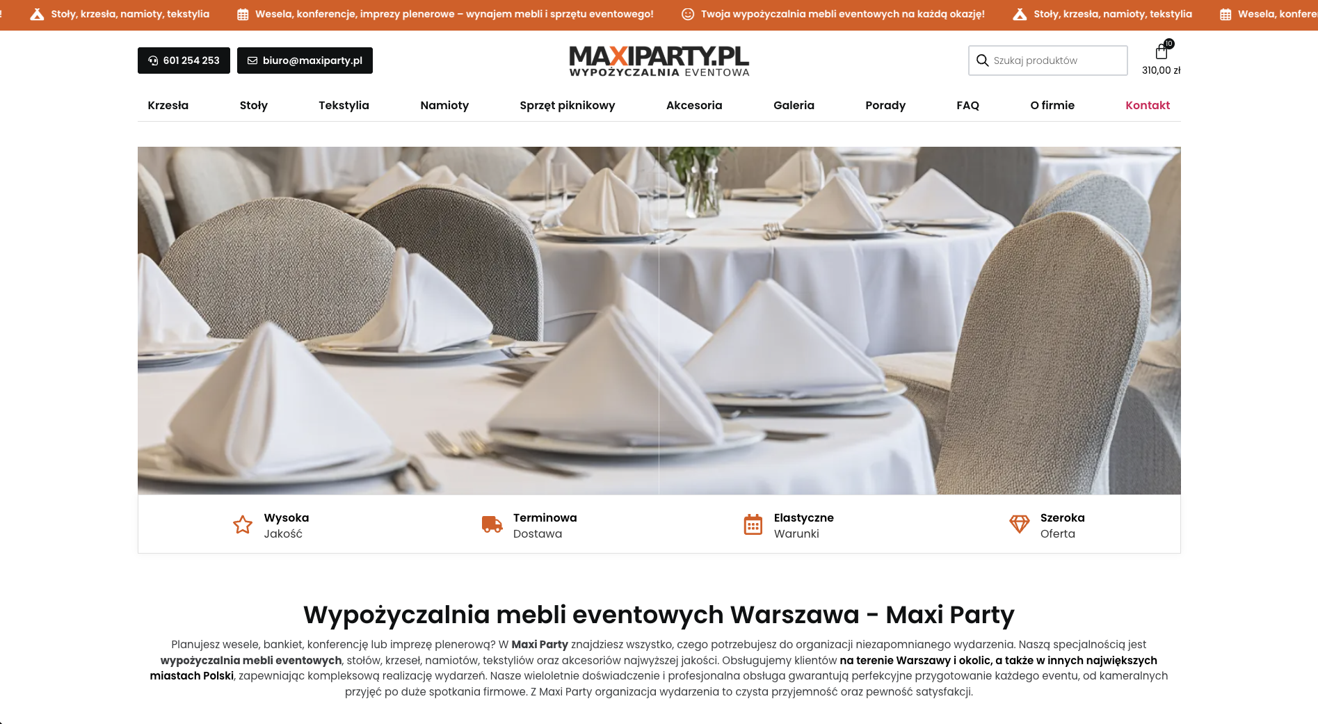 Strona internetowa Maxi Party